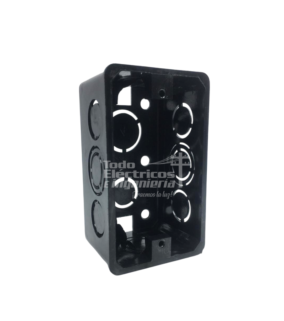 CAJA PVC 2X4 LIBRE DE HALOGENOS NEGRA    