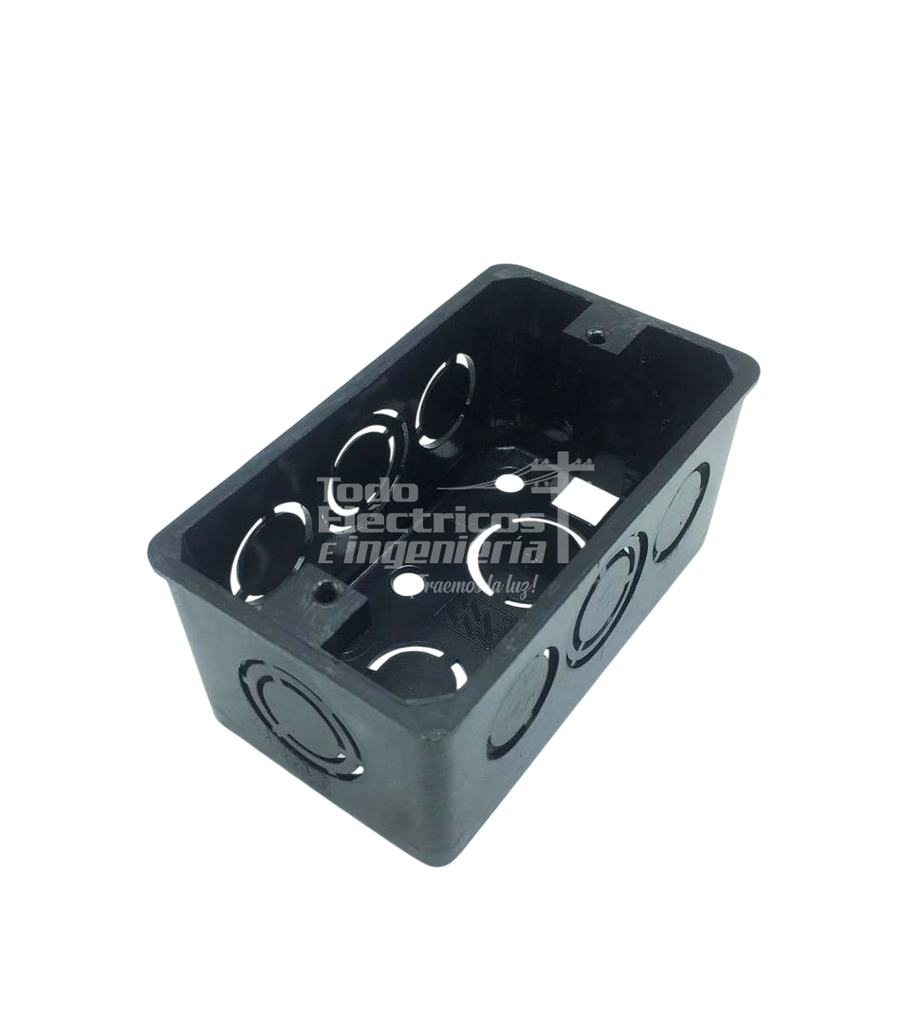 CAJA PVC 2X4 LIBRE DE HALOGENOS NEGRA    