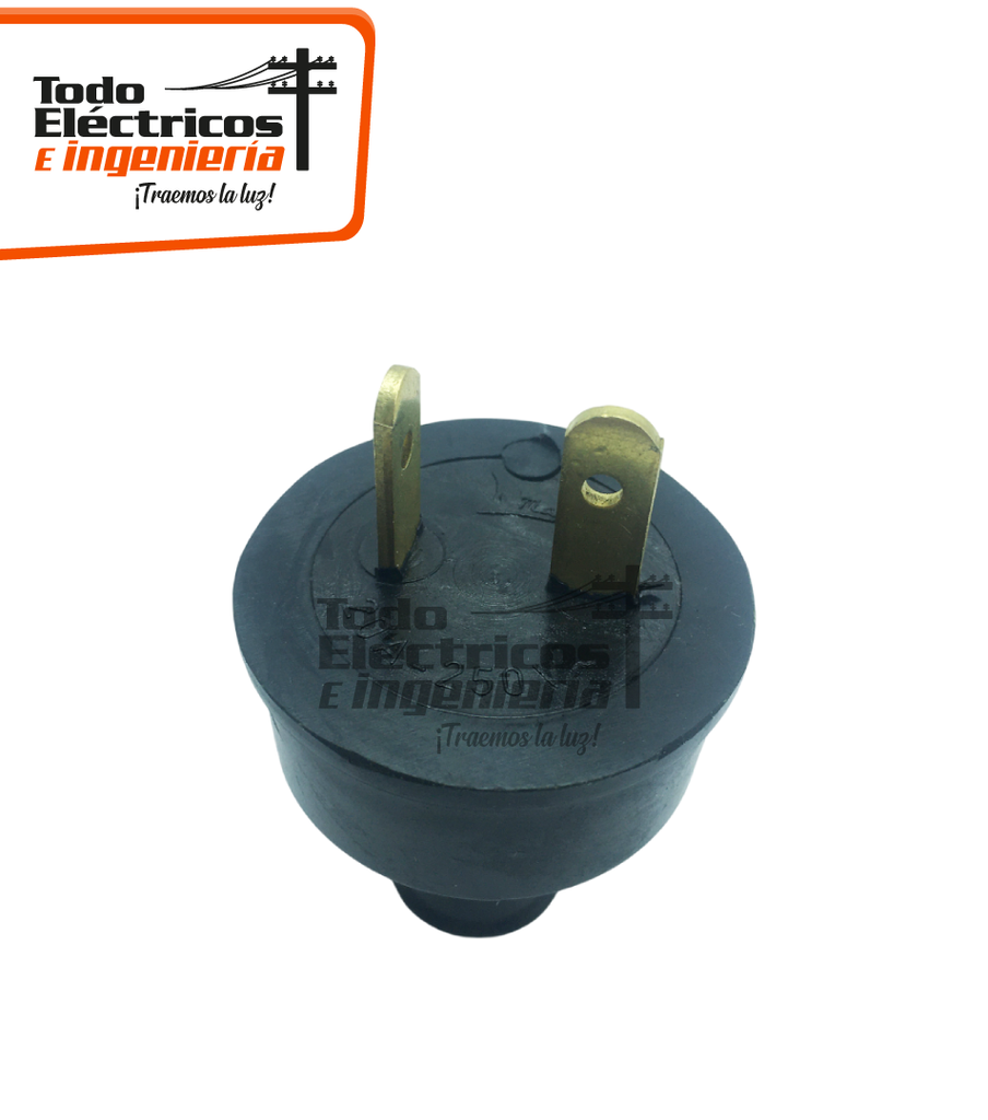 MACHO 2X20 S/P 250V CAUCHO PATA TRABADA   