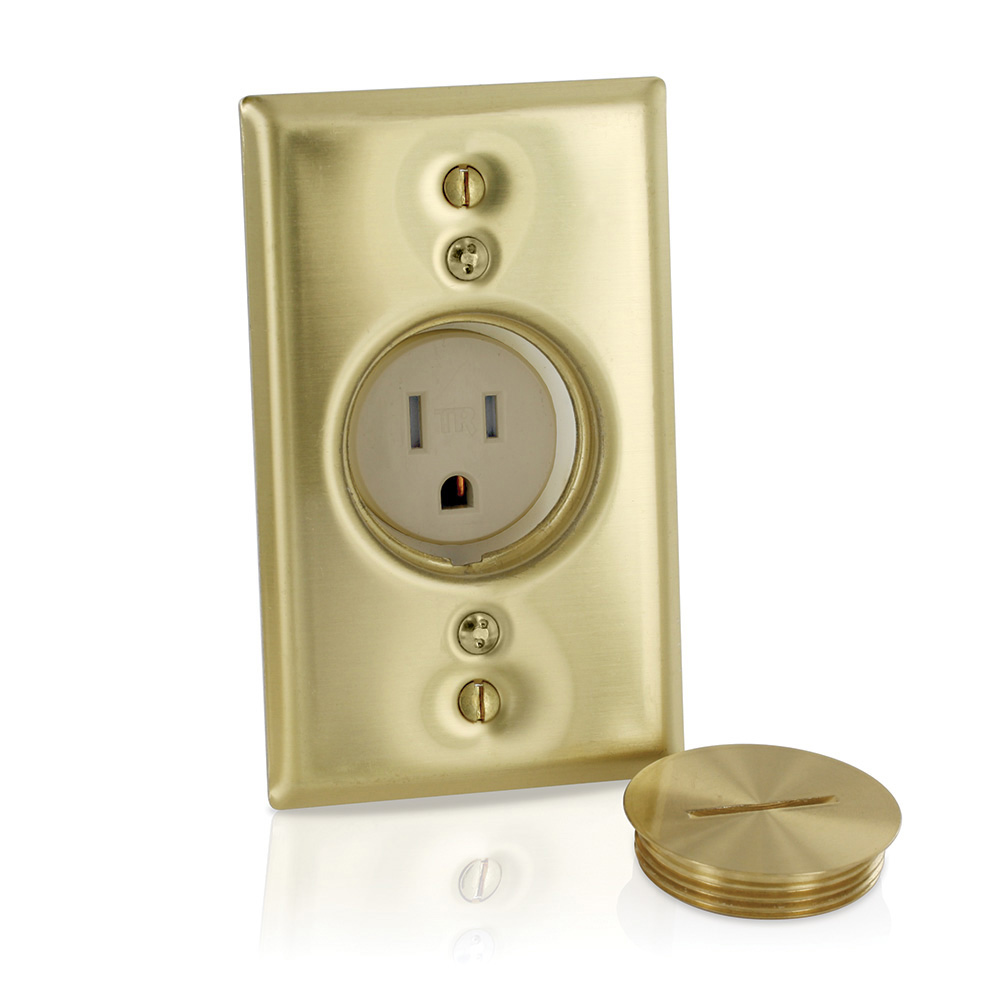LEVITON TOMA SENCILLO DE PISO P/T   