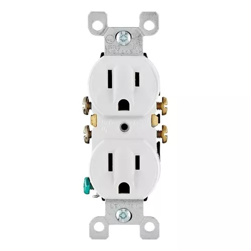 LEVITON TOMA DOBLE BLANCO NEMA 5-20