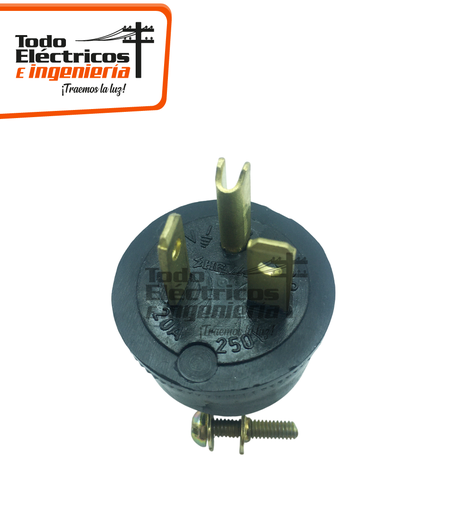 [0020027000004] MACHO 2X20 P/T 250V CAUCHO PATA TRABADA   